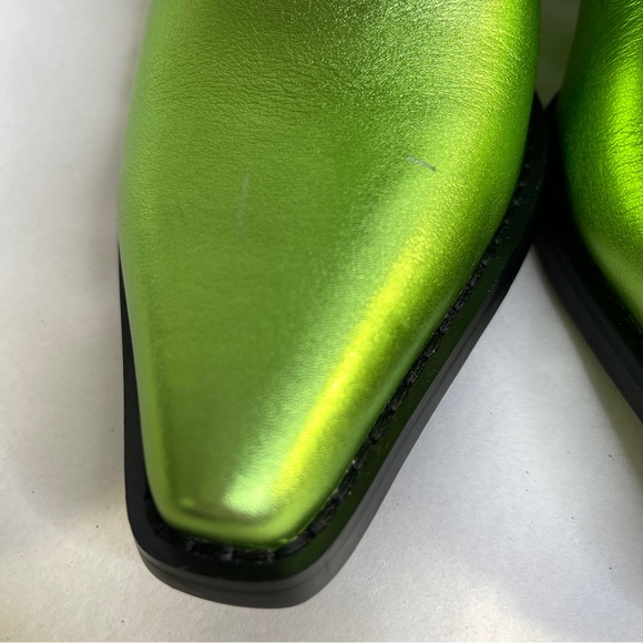 JEFFREY CAMPBELL Free People NEW Dagget Western Boots Metallic Green NEW Size 7 - Picture 8 of 16